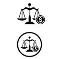 Finance Scale Vectoricon. Business and Finance Filled illustration sign. balance symbol.