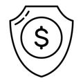 Finance security vector icon isolated on white background Royalty Free Stock Photo