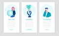 Finance - set of flat design style banners