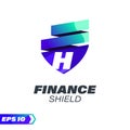 Finance Shield Alphabet Logo H Royalty Free Stock Photo