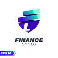 Finance Shield Alphabet Logo L Royalty Free Stock Photo