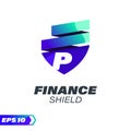 Finance Shield Alphabet Logo P Royalty Free Stock Photo