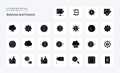 25 Finance Solid Glyph icon pack Royalty Free Stock Photo