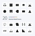 20 Finance Solid Glyph icon Pack like money cash money money cash Royalty Free Stock Photo