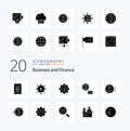 20 Finance Solid Glyph icon Pack like finance money finance convert money Royalty Free Stock Photo