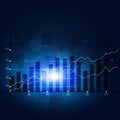 Finance Stock Diagram Blue Background