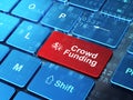 Finance Symbol and Crowd Funding on computer Royalty Free Stock Photo
