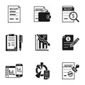 Finance tax icon set, simple style Royalty Free Stock Photo