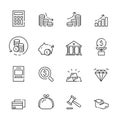 Finance thin line icon set 3, vector eps10