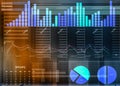 Finance trading. Digital charts with statistic information Royalty Free Stock Photo