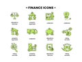 Finance. Vector illustration set of icons depository services, property appraisal, rating services, collection