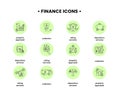 Finance. Vector illustration set of icons depository services, property appraisal, rating services, collection