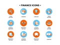 Finance. Vector illustration set of icons depository services, property appraisal, rating services, collection