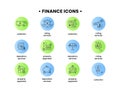 Finance. Vector illustration set of icons depository services, property appraisal, rating services, collection