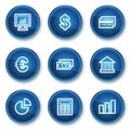 Finance web icons set 1, blue circle buttons Royalty Free Stock Photo