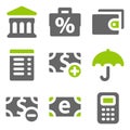 Finance web icons set 2, green grey solid icons Royalty Free Stock Photo