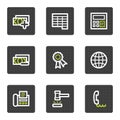 Finance web icons set 2, grey square buttons Royalty Free Stock Photo