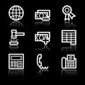 Finance white contour web icons set 2 Royalty Free Stock Photo