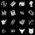 Finance white web icons Royalty Free Stock Photo