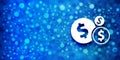 Finances dollar sign icon special glossy bokeh blue banner background glitter shine illustration