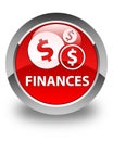 Finances (dollar sign) glossy red round button Royalty Free Stock Photo