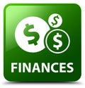 Finances (dollar sign) green square button Royalty Free Stock Photo