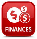 Finances (dollar sign) special red square button Royalty Free Stock Photo