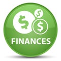 Finances (dollar sign) special soft green round button Royalty Free Stock Photo