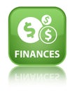 Finances (dollar sign) special soft green square button Royalty Free Stock Photo