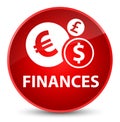 Finances (euro sign) elegant red round button Royalty Free Stock Photo