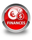 Finances (euro sign) glossy red round button Royalty Free Stock Photo