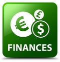Finances (euro sign) green square button Royalty Free Stock Photo