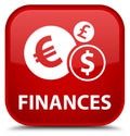 Finances (euro sign) special red square button Royalty Free Stock Photo