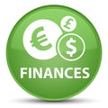 Finances (euro sign) special soft green round button Royalty Free Stock Photo