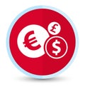 Finances icon flat prime red round button Royalty Free Stock Photo