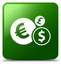 Finances icon green square button Royalty Free Stock Photo