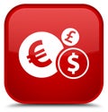 Finances icon special red square button Royalty Free Stock Photo