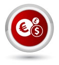 Finances icon prime red round button Royalty Free Stock Photo