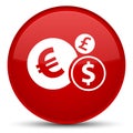 Finances icon special red round button Royalty Free Stock Photo