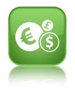 Finances icon special soft green square button Royalty Free Stock Photo