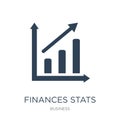 finances stats bars graphic with up arrow icon in trendy design style. finances stats bars graphic with up arrow icon isolated on