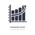 finances stats bars graphic with up arrow icon on white background. Simple element illustration from Business concept