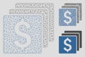 Finances Vector Mesh Carcass Model and Triangle Mosaic Icon