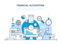 Financial accounting, analysis, market research, deposits, contributions, savings, statistics, management. Royalty Free Stock Photo