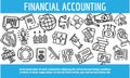 Financial accounting banner, outline style