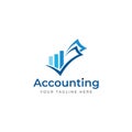 Financial accounting logo, with check mark for financial accounting stock chart analysis. In modern template vector illustration Royalty Free Stock Photo