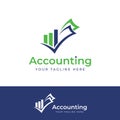 Financial accounting logo, with check mark for financial accounting stock chart analysis. In modern template vector illustration Royalty Free Stock Photo