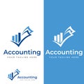 Financial accounting logo, with check mark for financial accounting stock chart analysis. In modern template vector illustration Royalty Free Stock Photo