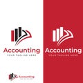 Financial accounting logo, with check mark for financial accounting stock chart analysis. In modern template vector illustration Royalty Free Stock Photo