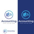 Financial accounting logo, with check mark for financial accounting stock chart analysis. In modern template vector illustration Royalty Free Stock Photo